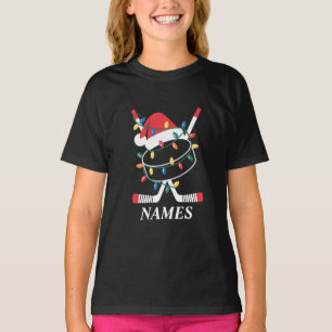 Personalisierter Name Weihnachten Hockey Xmas Sant T-Shirt