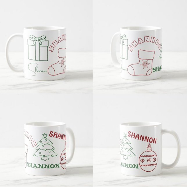 Personalisierter Name Weihnachts-Tasse Kaffeetasse (Von Creator hochgeladen)