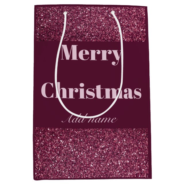 Personalisierter Name Weihnachtsgeschenk Tasche Mittlere Geschenktüte (Vorderseite)