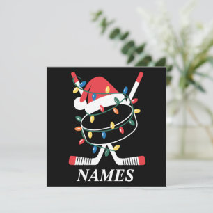 Personalisierter Name Weihnachtshockey Xmas Weihna Feiertagskarte