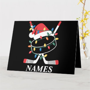 Personalisierter Name Weihnachtshockey Xmas Weihna Karte