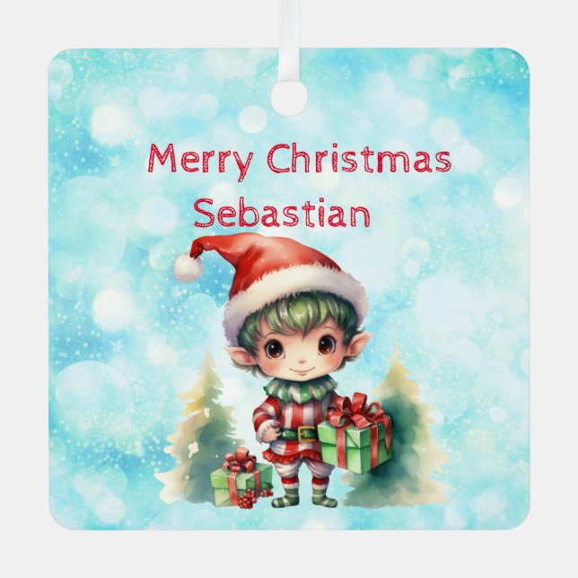 Personalisierter Name Weihnachtsschmuck (Vorderseite)