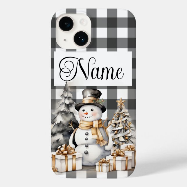Personalisierter Name Weihnachtsschneefahrer Case-Mate iPhone Hülle (Rückseite)