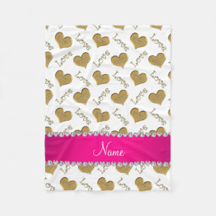Personalisierter Name Weißgoldherzen Mama Liebe Fleecedecke