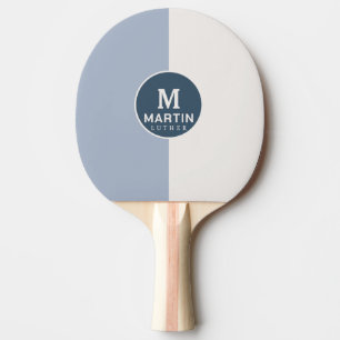Personalisierter Name White Blue Tischtennis Schläger