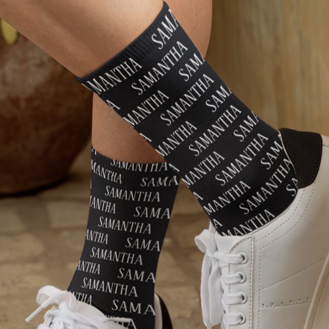 Personalisierter Name Wiederholungsmuster Socken (Von Creator hochgeladen)