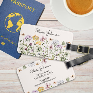 Personalisierter Name Wildblumengarten Gepäckanhänger