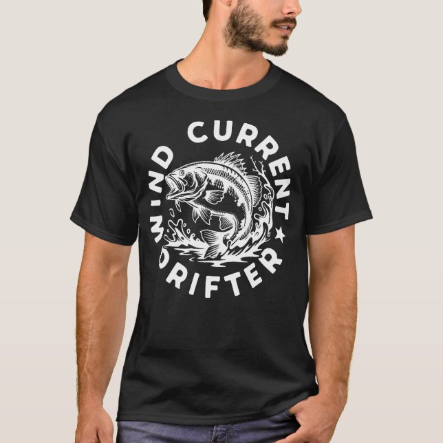 Personalisierter Name Wind Drift Bass T-Shirt (Vorderseite)