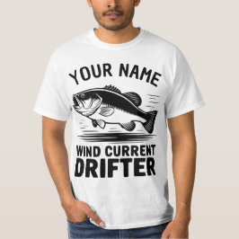 Personalisierter Name Windstrom-Drifter-Barsch-Fis T-Shirt
