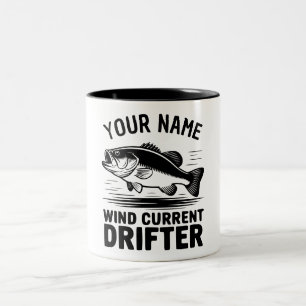 Personalisierter Name Windstrom-Drifter-Barsch-Fis Zweifarbige Tasse