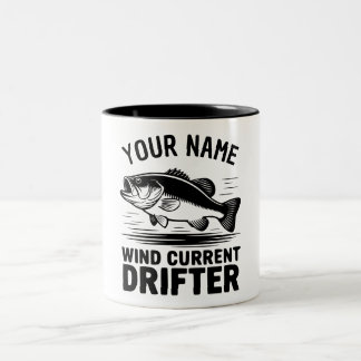 Personalisierter Name Windstrom-Drifter-Barsch-Fis Zweifarbige Tasse