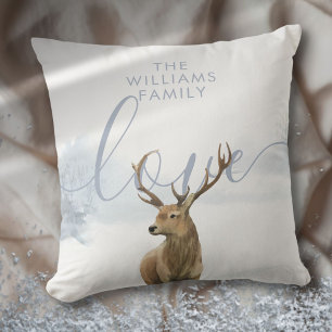 Personalisierter Name Winter Stag Weihnachten Kissen