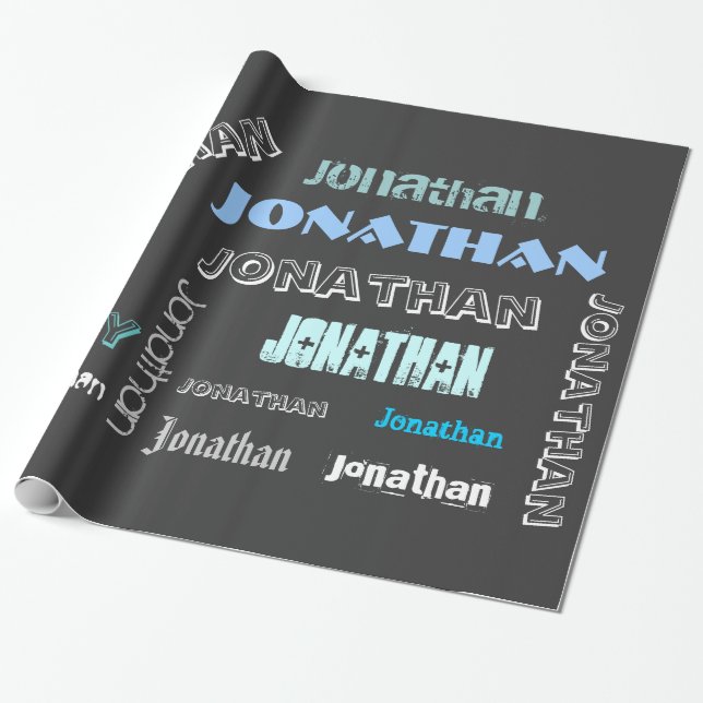 Personalisierter NAME-WorCloud-Template Geschenkpapier (Ungerollt)