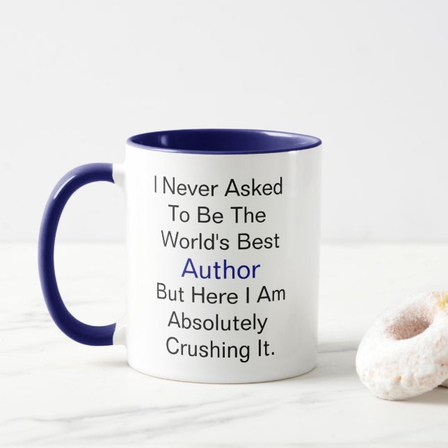 Personalisierter Name wurde nie als bester Autor g Tasse (Mit Donut)