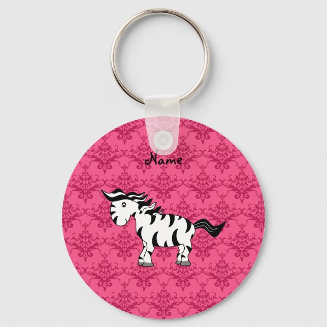 Personalisierter Name Zebra Schlüsselanhänger (Vorderseite)