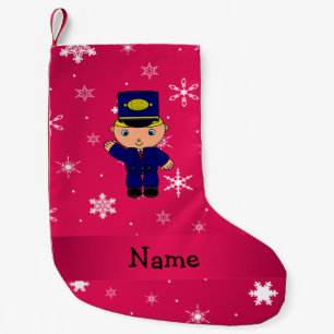 Personalisierter Name Zugleiter rosa Schneeflocken Kleiner Weihnachtsstrumpf
