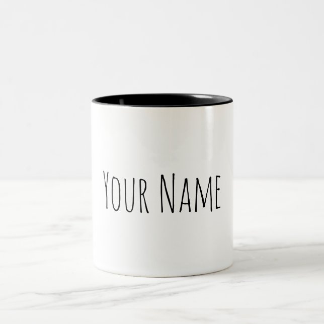Personalisierter Name Zweifarbige Tasse (Mittel)