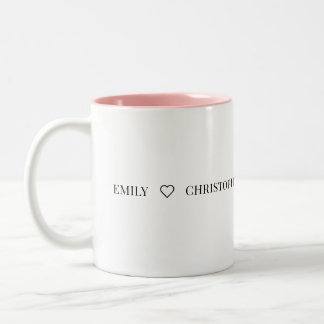 Personalisierter Name Zweifarbige Tasse – Minimale