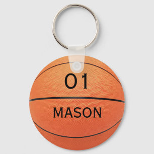 Personalisierter Namen-und Zahl-Basketball-Sport Schlüsselanhänger