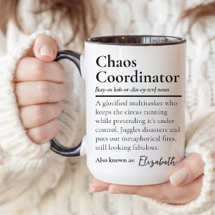 Personalisierter Namens Chaos Koordinator Becher f Tasse