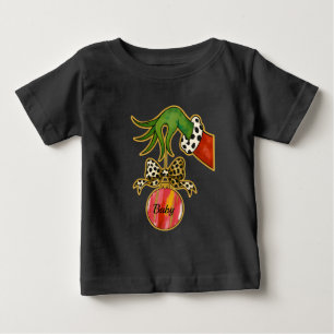 personalisierter Namens-Leoparden-Schleifen-Papage Baby T-shirt