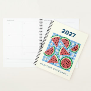 Personalisierter Namens-Retro-Melonenmarkt-Design Planer