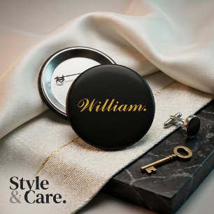Personalisierter Namens-Schwarz-Abzeichen-Pinback- Button