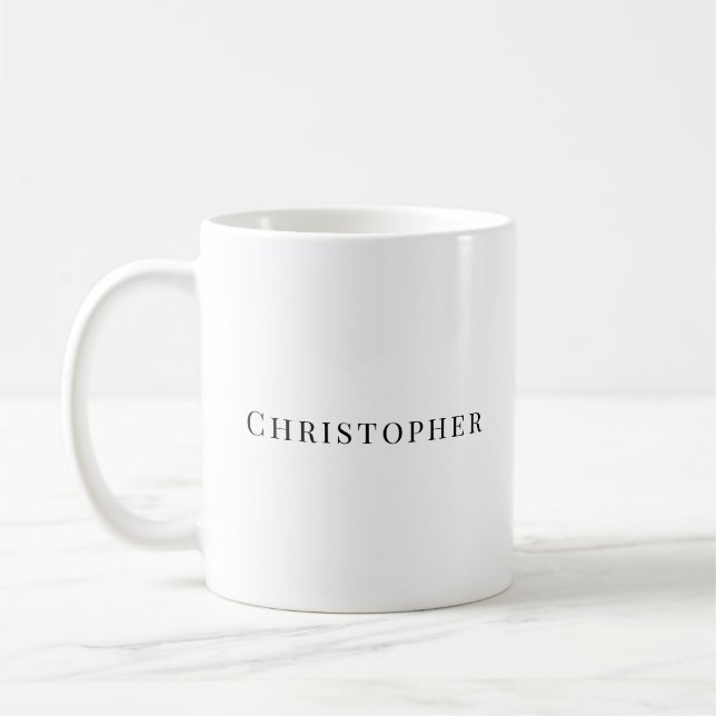 Personalisierter Namensbecher | Minimaler benutzer Kaffeetasse (Links)