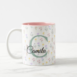 Personalisierter Namensbecher mit Initiale Zweifarbige Tasse