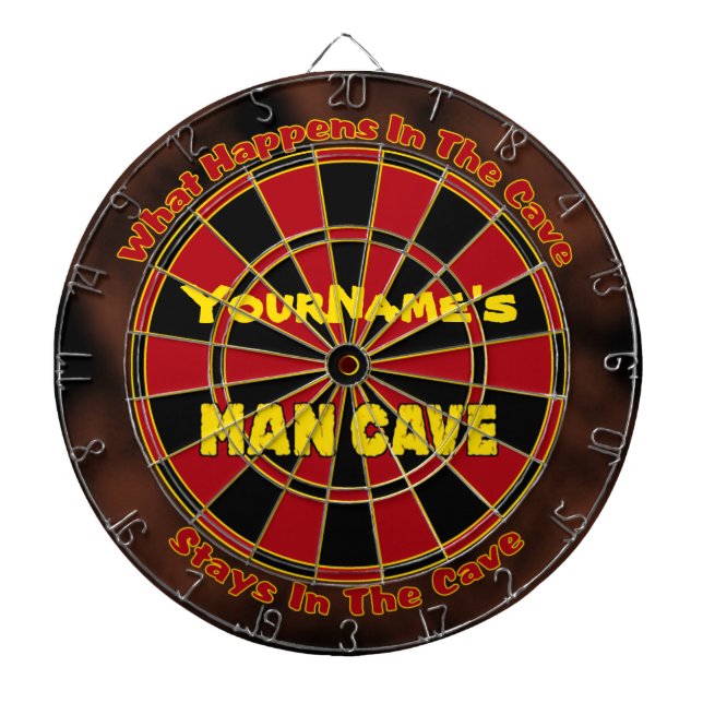 Personalisierter Namensmann-HöhleDartboard Dartscheibe (vorne)