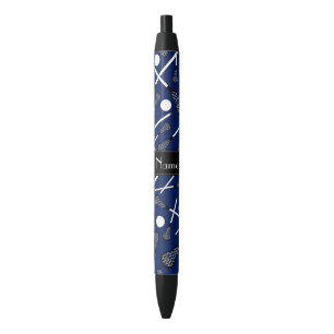 Personalisierter Namensmarineblau Lacrosse Kugelschreiber