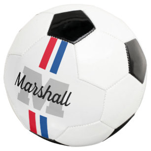 Personalisierter Namensmonogramm gestreifter Fußba Fußball