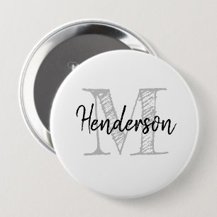 Personalisierter Namensmonogramm riesige runde Knö Button