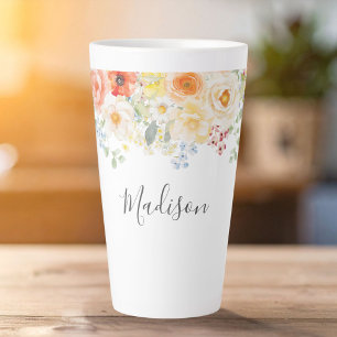 Personalisierter Namensmonogramm-Wasserfarbe Sonni Milchtasse