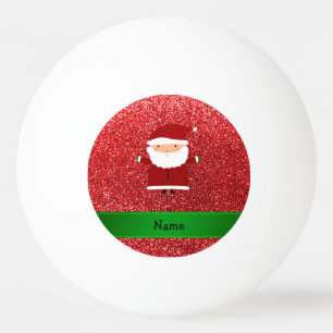 Personalisierter Namenssankt-Rot-Glitter Tischtennisball