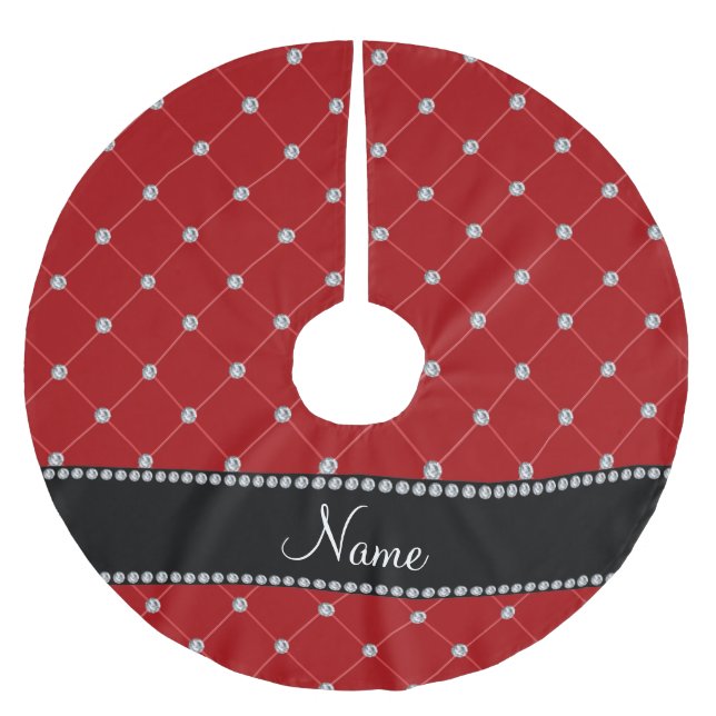 Personalisierter Namensschild Polyester Weihnachtsbaumdecke (Vorderseite)
