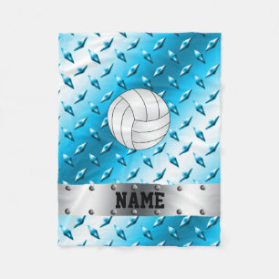 Personalisierter Namensvolleyball skyblue Fleecedecke