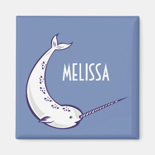 Personalisierter Narwhal Illustration-Kühlschrankm Magnet