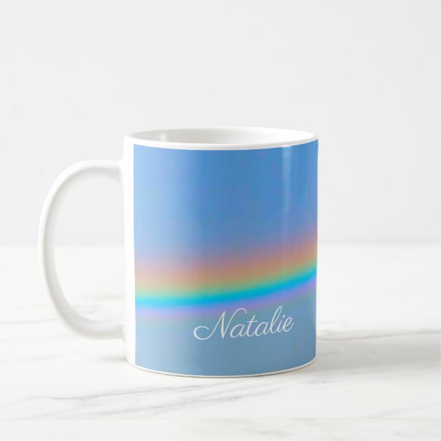 Personalisierter natürlicher Regenbogen Kaffeetasse (Links)