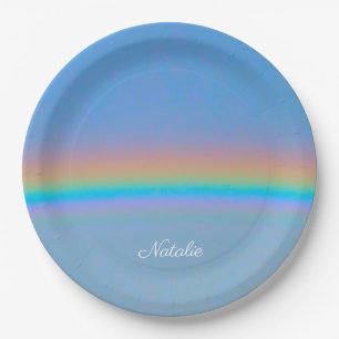 Personalisierter natürlicher Regenbogen Pappteller