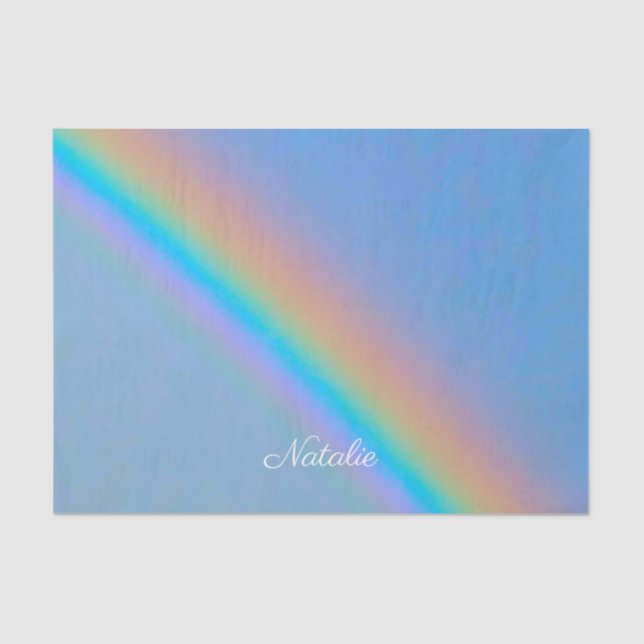 Personalisierter natürlicher Regenbogen Seidenpapier (Vorderseite)