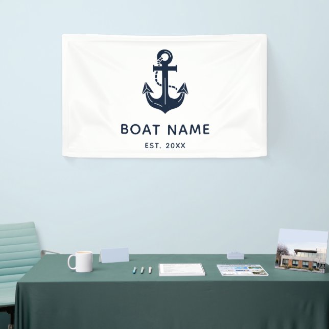Personalisierter nautischer Anker Bootsname Banner (Messeveranstaltung)