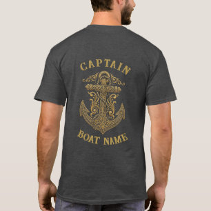 Personalisierter nautischer Kapitän Boot Name Anke T-Shirt