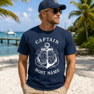 Personalisierter nautischer Kapitän Bootsname Anke T-Shirt