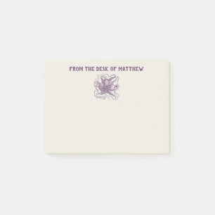 Personalisierter Nautischer Oktopus Lila und Creme Post-it Klebezettel