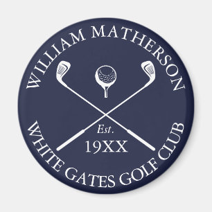 Personalisierter Navy Blau Klassischer Golfclub-Na Magnet
