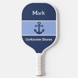 Personalisierter Navy Blue Anchor Mit Monogramm Pickleball Schläger