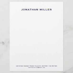 Personalisierter Navy Blue Monogram Letterhead Briefbogen