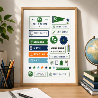 Personalisierter Navy-Grün-Wissenschaftsschul-Cove Poster