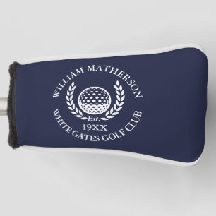 Personalisierter Navyblauer Golfclub-Name Golf Headcover